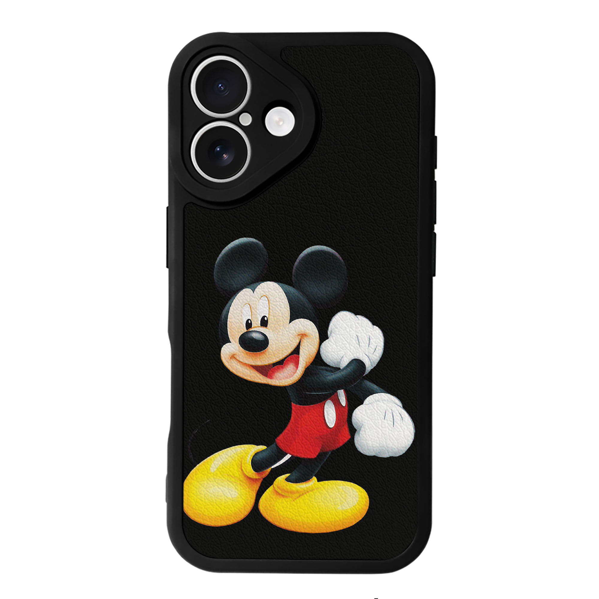 （画像用） ミッキーマウス Mickey Mouse 【iPhone 16シリーズ対応】シリコンスマホケース（レザー調） 材質：シリコン